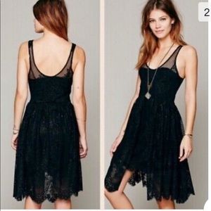 Free People Black Salinas Foil dress